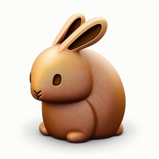 Ai geïllustreerde generatie van schattige 3D cartoon konijn geïsoleerd wit