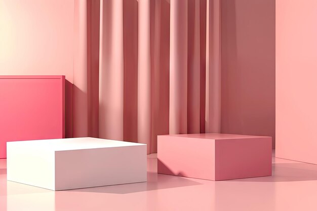 AI generate pink love Product Booth background