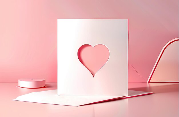 AI generate pink love Product Booth background