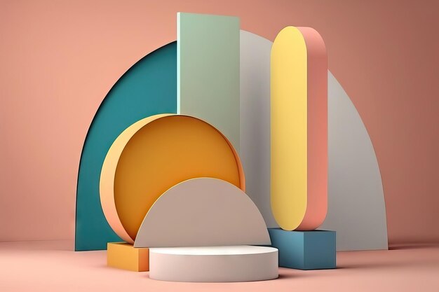 AI generated 3d Abstract scene podium mockup for product presentation