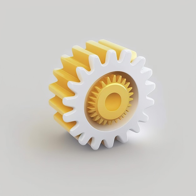 ai generated 3d Illustration cartoon cogwheels isolated design elements