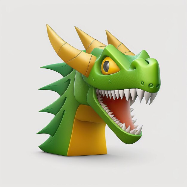 ai generated 3d Illustration of dragon head Isolated on white