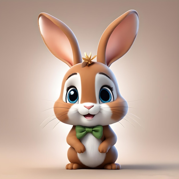 AI が生成した 3D ウサギの漫画のマスコット キャラクター