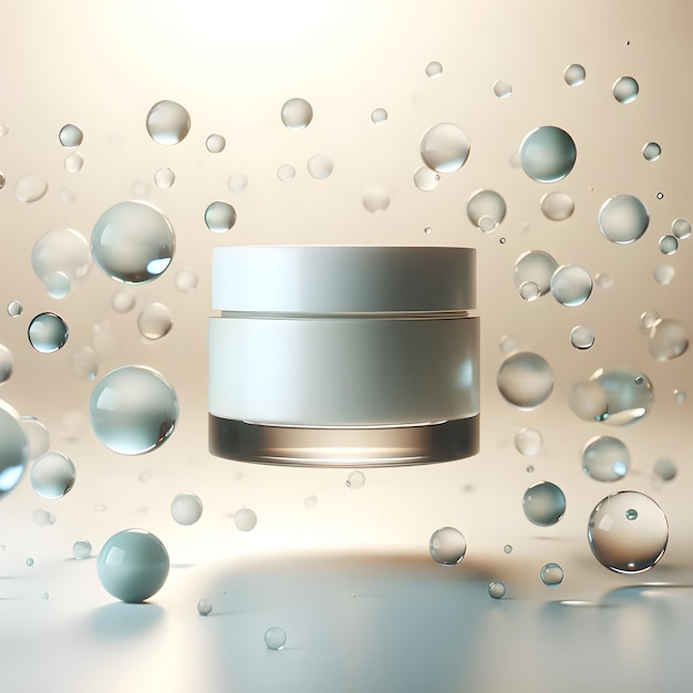 Photo ai generated 3d render blank moisturizer jar with blank label in minimalistic background