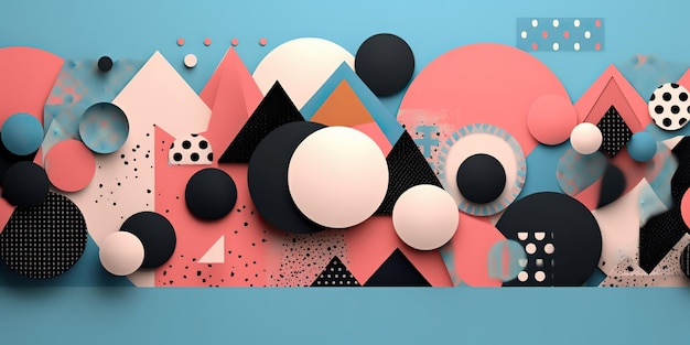 Созданный AI абстрактный геометрический рисунок розового цвета с текстурой обои AI Generative Graphic Art