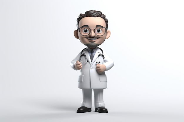 Photo ai generated ai generative 3d blender doctor medicine bobble head figure toy graphic art