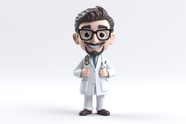 AI Generated AI Generative 3d blender doctor medicine bobble head figure toy Graphic Art