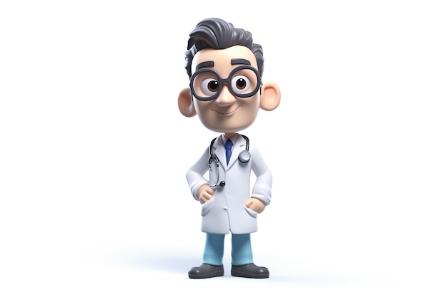 AI Generated AI Generative 3d blender doctor medicine bobble head figure toy Graphic Art