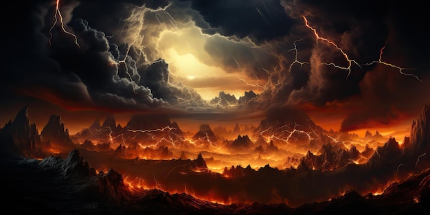 AI Generated AI Generative Abstract thunder storm energy light background decoration