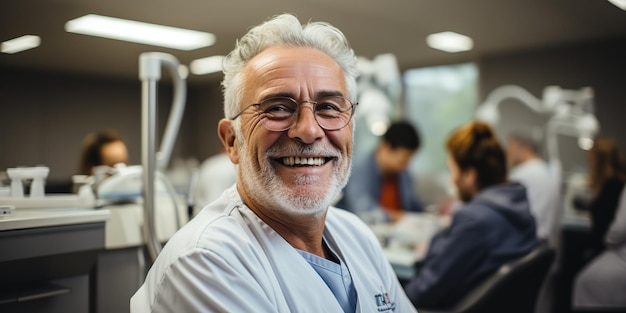 AI Generated AI Generative Adult male man doctor dentist face portrait at work place