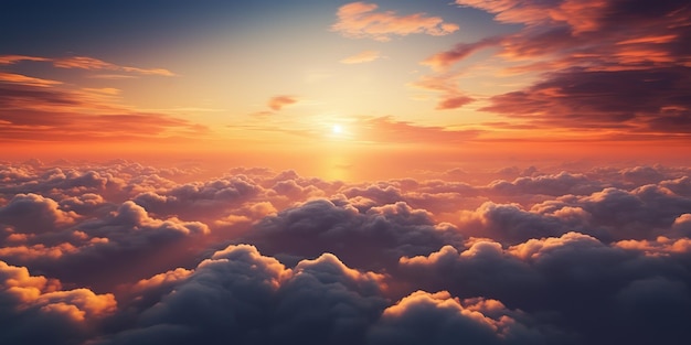 Foto ai generato ai generativo nuvole aeree cielo paesaggio sfondo da vista superiore arte grafica