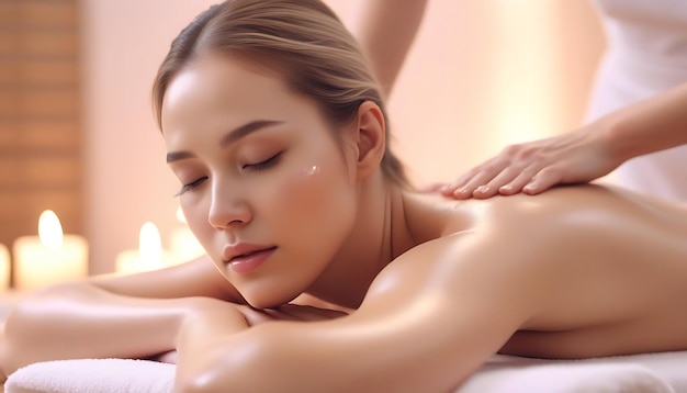 AI Generated AI Generative Aroma spa massage vrouwelijke ontspannende schoonheid concept en cosmetisch behang