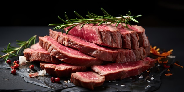 AI Generated AI Generative Asian chinese japanese korean sliced steak beef bbq wagyu