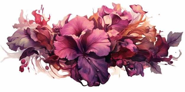 AI Generated AI Generative Красивые декоративные цветы цветут ботанические цветочные розовые цветы