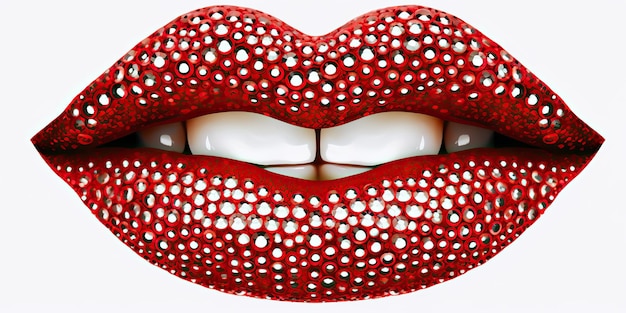 Foto ai generato ai generativo bellissimo trucco glitter brillante labbra bagnate glamour lusso romantico