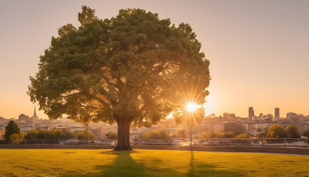 인공지능이 생성한 도시에서 아름다운 나무