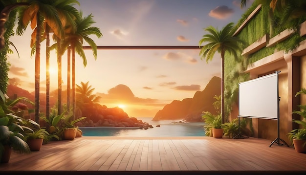AI Generated AI Generative cinema studio scene with jungle tropical background
