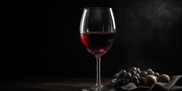 AI Generated AI generative Close macro photo mock up of glass wine red