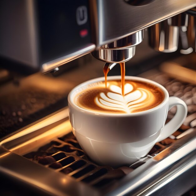 AI Generated AI Generative coffee machine with coffee cap