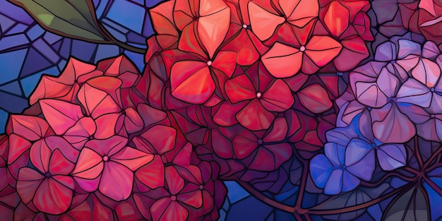 AI Generated AI Generative Color levendige plant bloem bloesem bloeiend abstract geometrisch