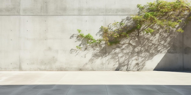 사진 인공지능 (ai) - 나무와 함께 콘크리트 돌 바위 벽 간단한 최소 모 벽