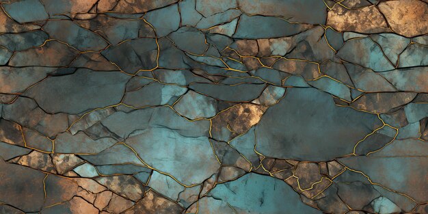 Ai generated ai generative cracked bronze texture material background geometric abstract