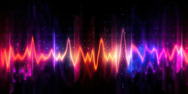 AI Generated AI Generative Equalizer effect neon music wave Graphic Art