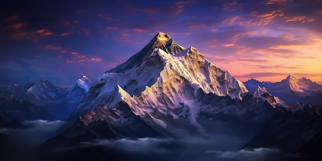 AI Generated AI Generative Гора Эверест великий пейзаж приключение Непал на открытом воздухе