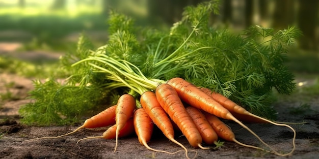 AI Generated AI Generative Farmer carrot at field Organic eco vegetable