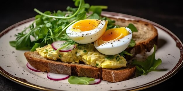 AI Generated AI Generative Fastfood menu eten maaltijd ontbijt brood sandwich