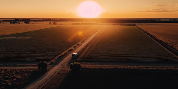 AI Generated AI Generative Fotorealistische illustratie van het wilde landschap van het platteland in Texas