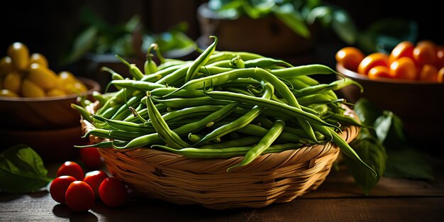 AI Generated AI Generative Fresh green pea beans Farming vegetables vegetarian food