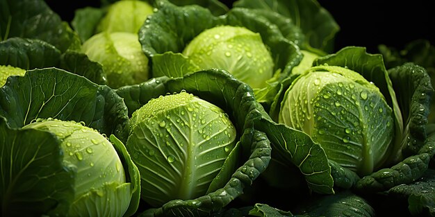 Ai generated ai generative fresh organic green cabbage plant vegetable