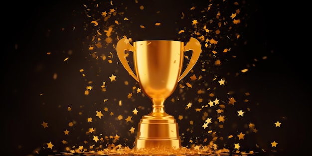 AI Generated AI Generative Golden reward trophy prize competition champion first place mock up