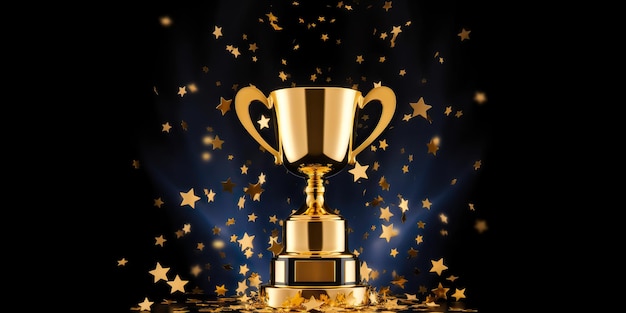 AI Generated AI Generative Golden reward trophy prize competition champion first place mock up