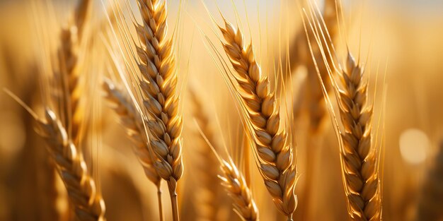 Сгенерированный AI Генеративный AI Золотое пшеничное поле солнечный день Открытый природа сельская местность урожай