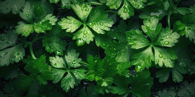 AI Generated AI Generative Green eco organic health cilantri salad herbals Decoration health