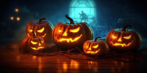 AI Generated AI Generative Halloween spooky boo scary horro night pumpkin