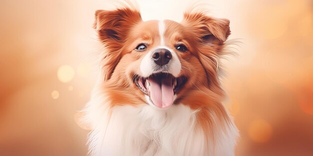 AI Generated AI Generative Happy cite smile dog frontal face frontal portrait Animal pet food