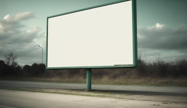 AI Generated AI Generative Highway road big billboard mock up canvas