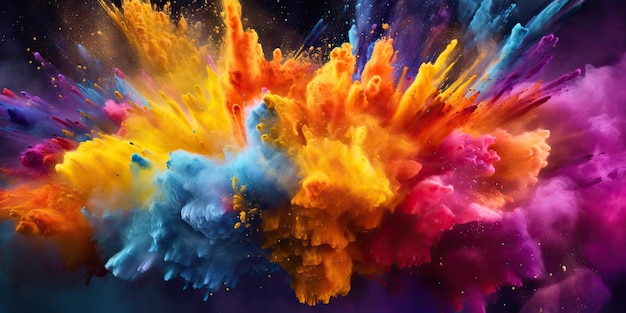 AI Generated AI Generative Holi powderr explosion photo realistic illustration Graphic Art