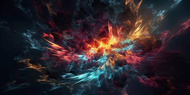 사진 ai generated ai generative illustration of holi smoke abstract graphic art with space galaxy