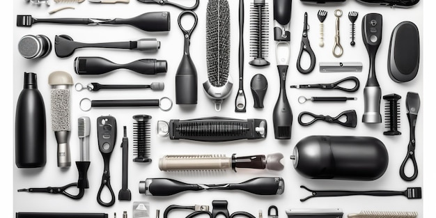 AI Generated AI Generative Illustration of professional hair dresser tools for beauty spa