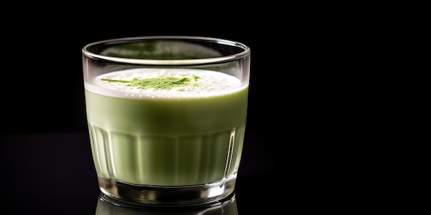 AI Generated AI Generative Japanese Asian Food Cup Matcha Latte Art op eenvoudige achtergrond