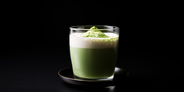 AI Generated AI Generative Japanese asian food cup matcha latte art on simple background