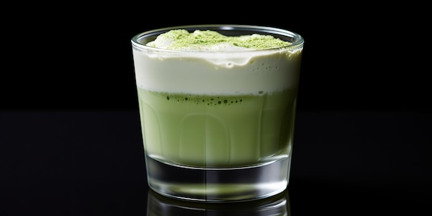 Foto ai generato ai generativo tazza di cibo asiatico giapponese matcha latte art su sfondo semplice