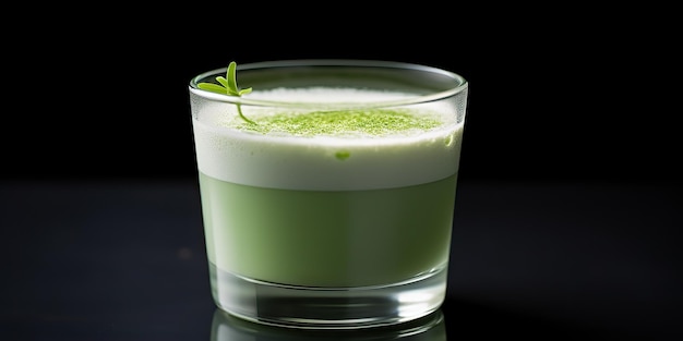 AI Generated AI Generative Japanese asian food cup matcha latte art on simple background