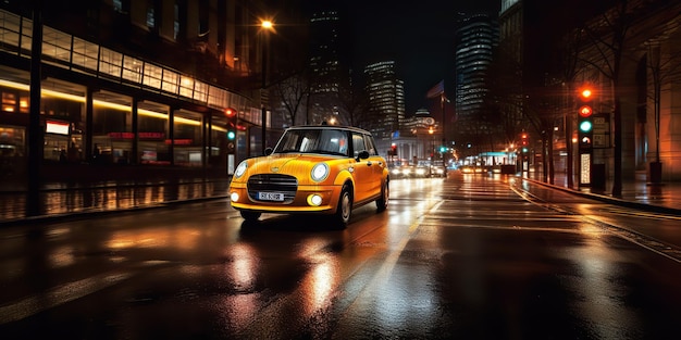 AI Generate AI Generative Londong ночной городской автомобиль такси Графическое искусство