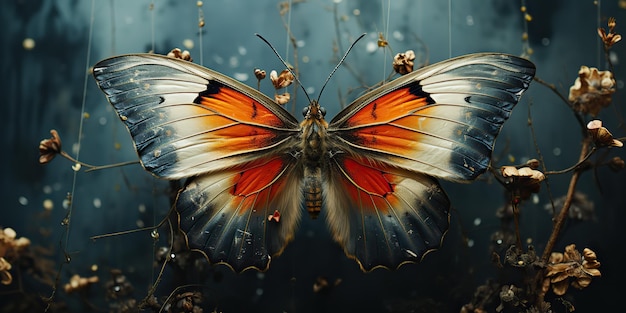 Сгенерированный AI Генеративный AI Лунная бабочка бабочка муха насекомое жук Красивая ночь волшебный полет