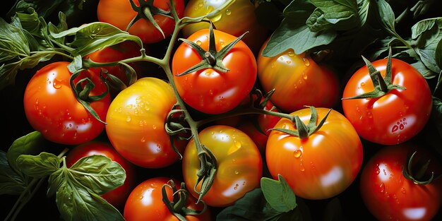 AI 生成 AI 生成 多くの赤い新鮮なトマト野菜農業グラフィック